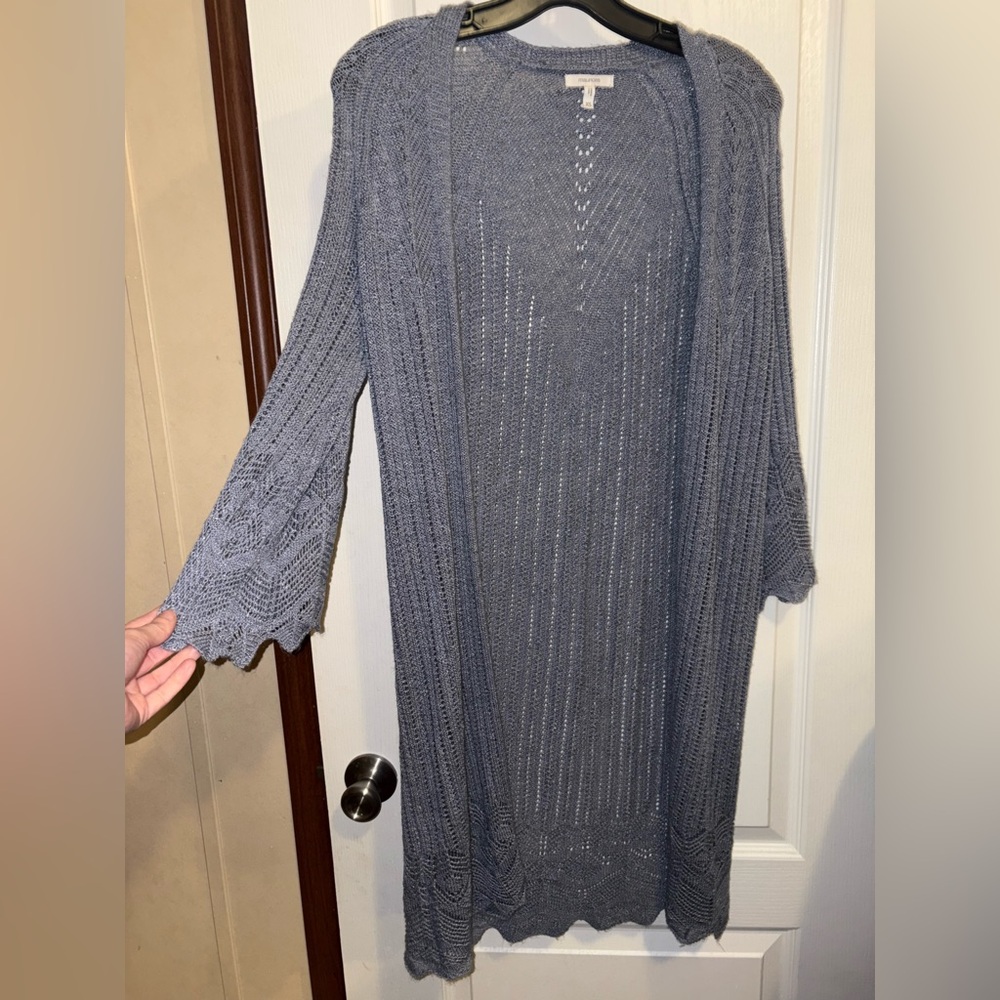 Maurices Gray Long Open Front Cardigan